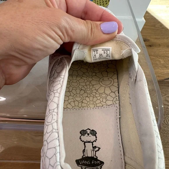 Takashi Murakami X Vans Classic Slip On Flower Silver - Picture 8 of 10